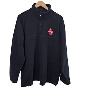Weatherproof Oklahoma Sooners Pullover Mens Med Black OU SEC College 1/4 Zip